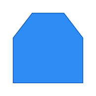 Viereck mit zwei schrägen Kanten - links und rechts